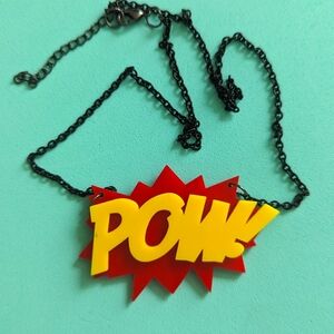 Comic book POW! necklace